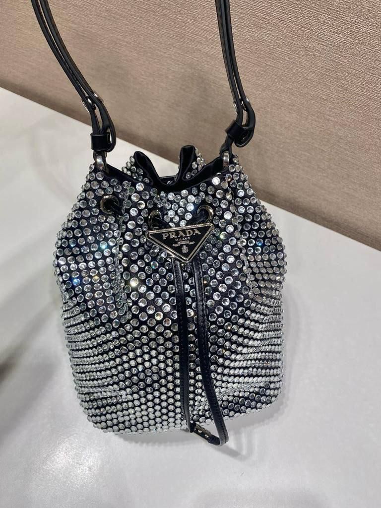 PRADA  mini crystal bucket bag