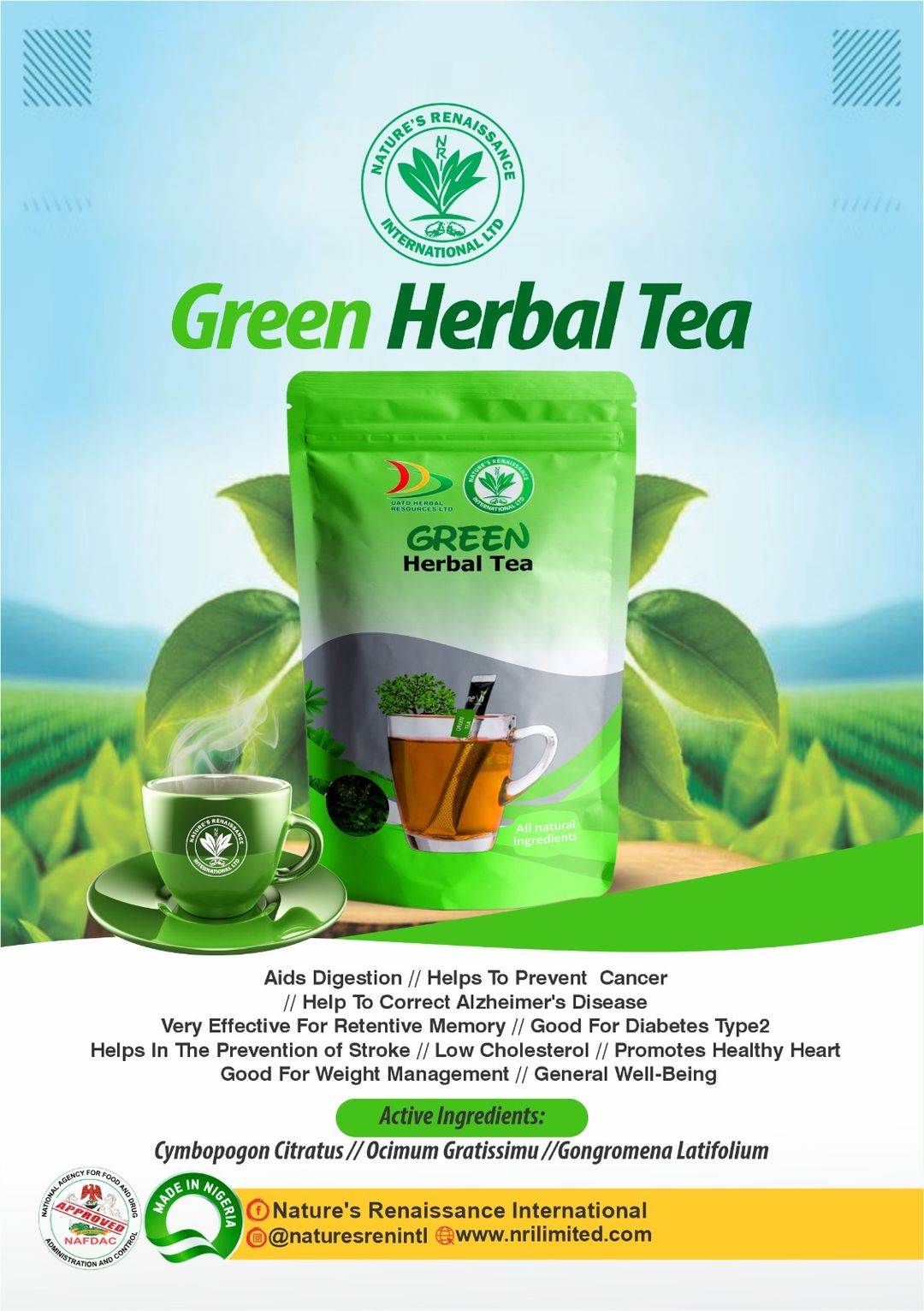 Green herbal tea 