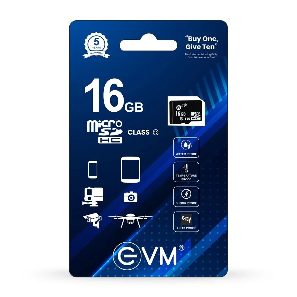 EVM 16GB Micro SD Class10 (EVMTF/16GBCL10) Memory Card With Bill