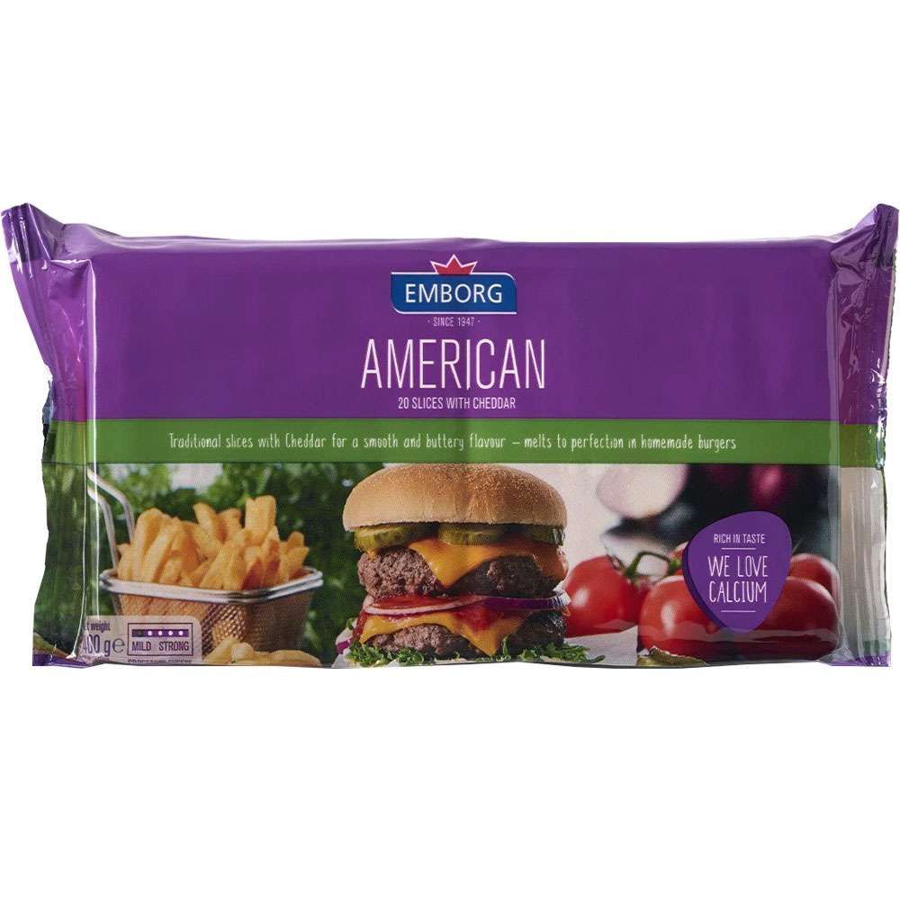 Emborg American Sliced with Cheddar 400g