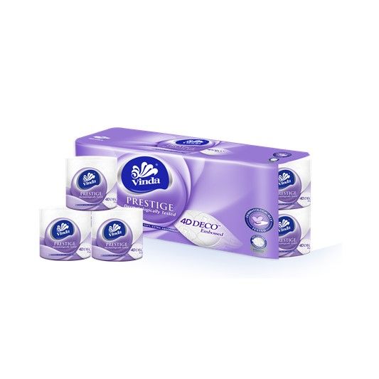 Vinda Prestige 3 Ply Toilet Rolls 4D (8 rolls)