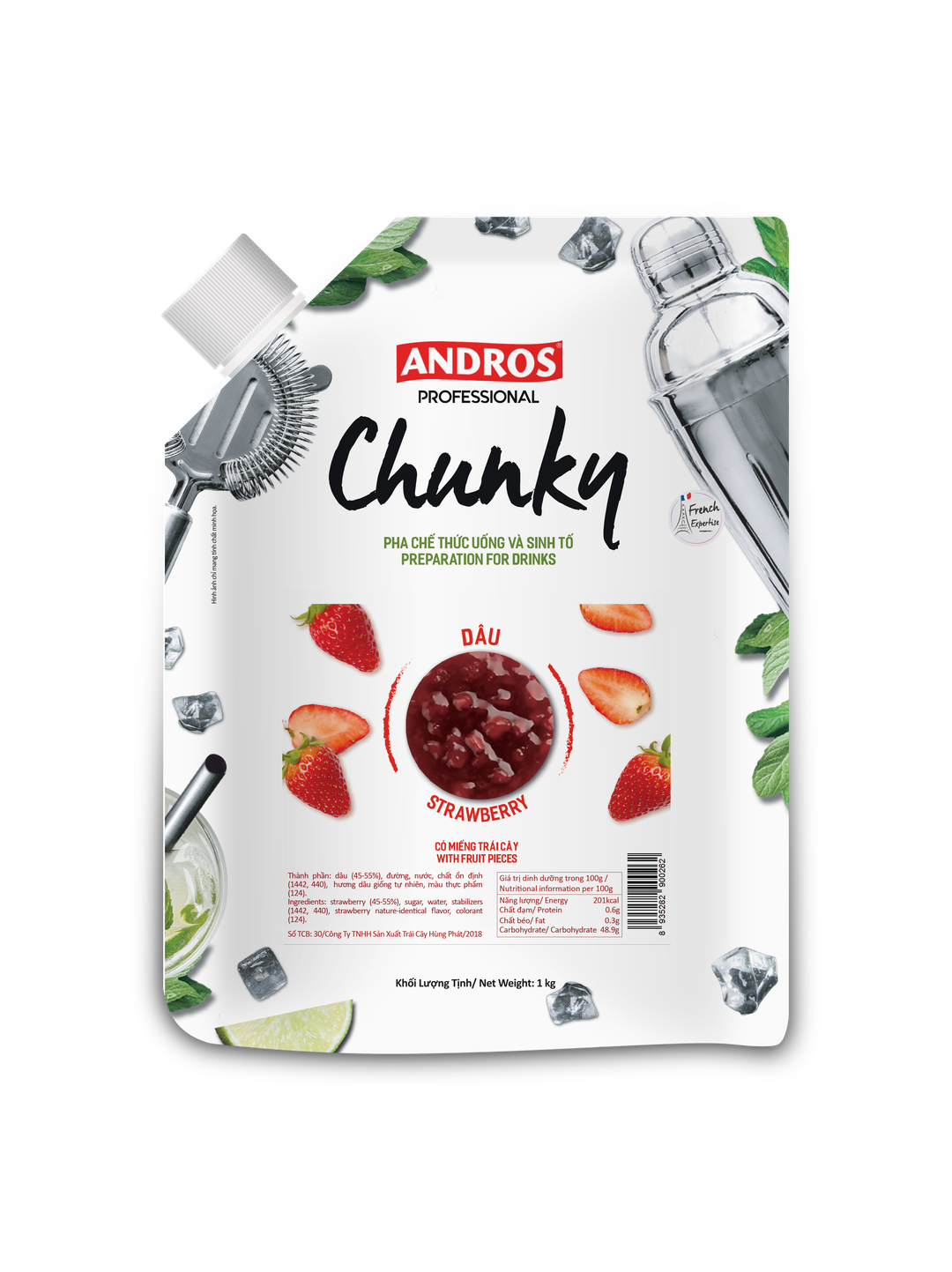 Andros Strawberry Chunky 1kg