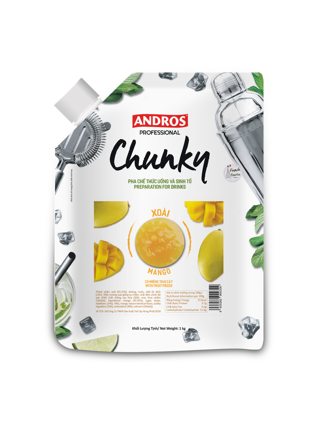 Andros Mango Chunky 1kg  