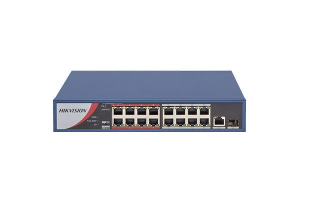 DS-3E0318P-E/M - HIKVISION 16 Port Fast Ethernet Unmanaged POE Switch