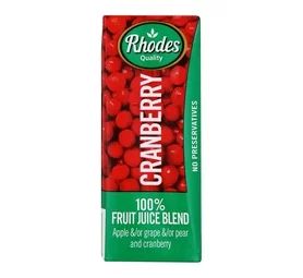 RHODES FRT JUICE 200ML, CRANBRRY (x7)