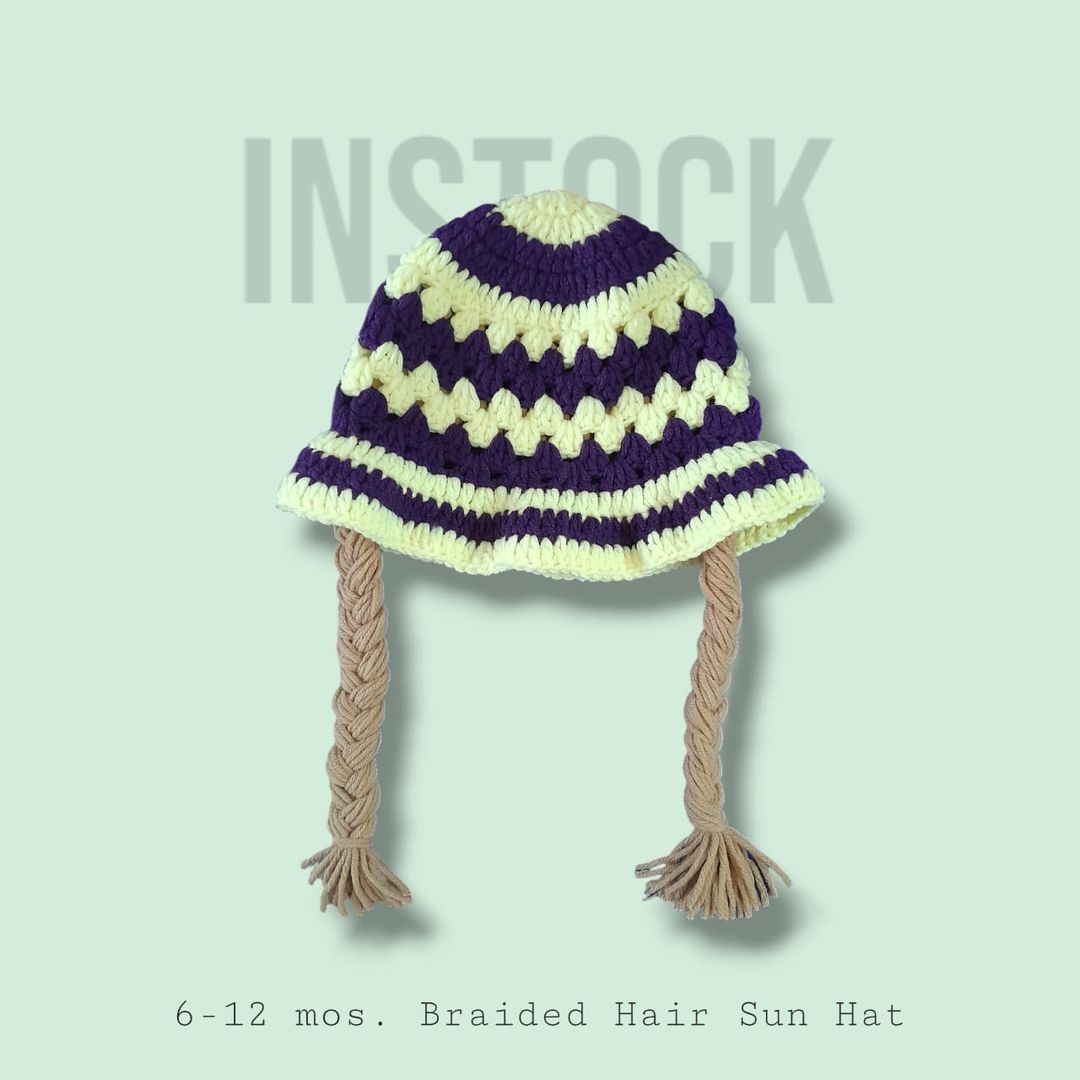 [INSTOCK] 6-12 mos. Braided Hair Sun Hat