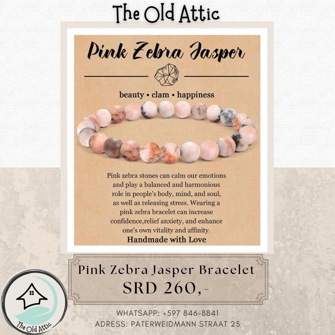 Pink zebra Jasper bracelet 