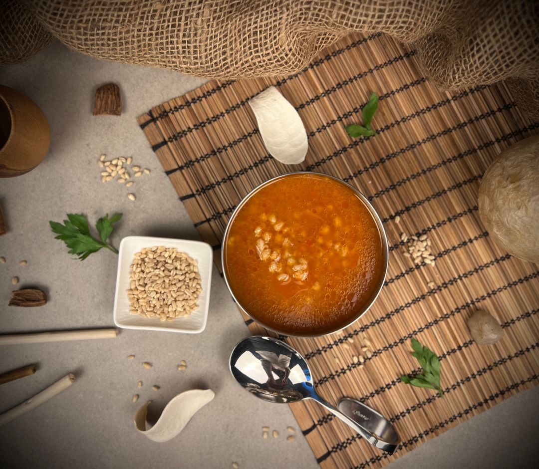 شوربة حب بلحمة السان - Barley with Tongue Meat Soup