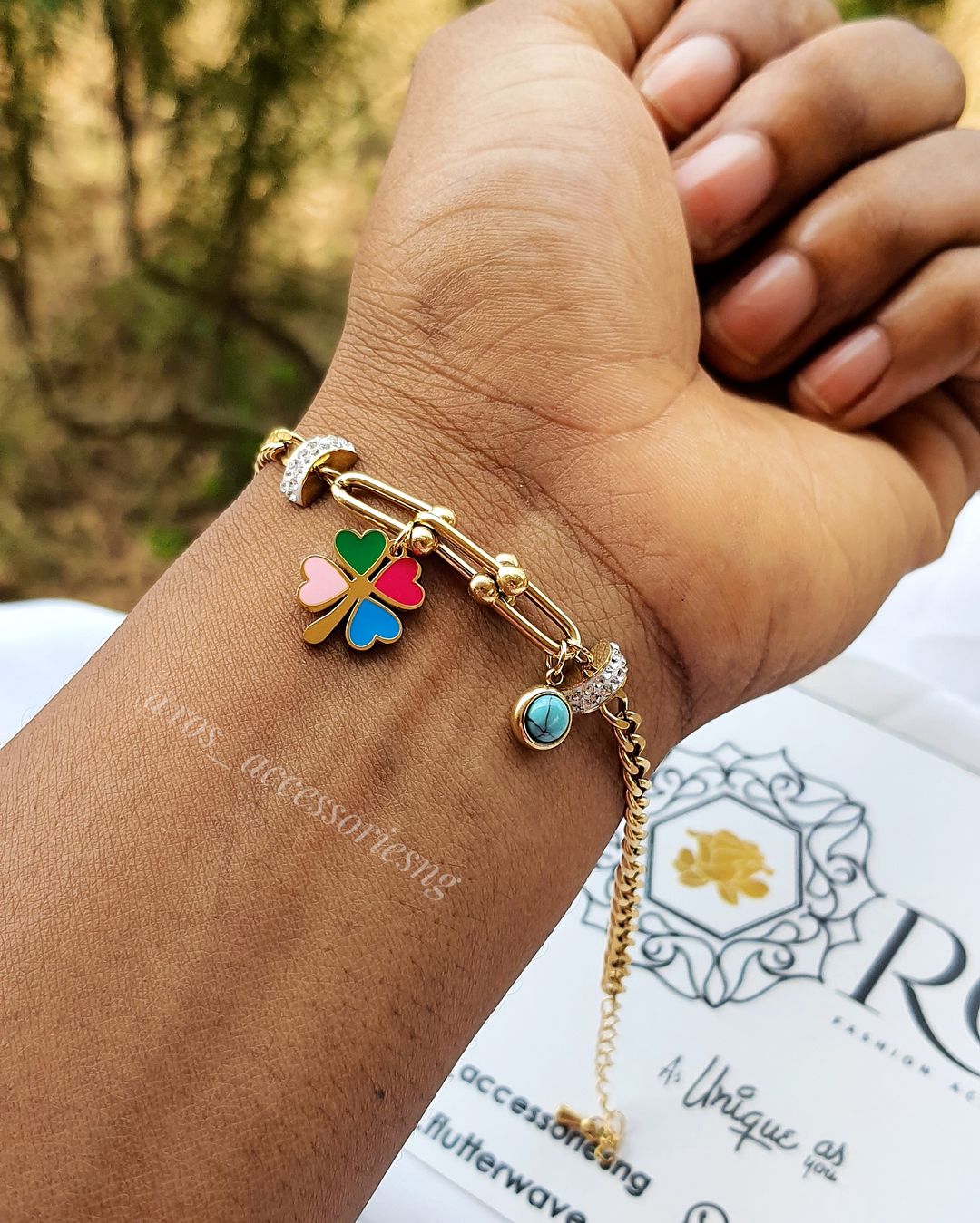 Coloured Clover bracelet 