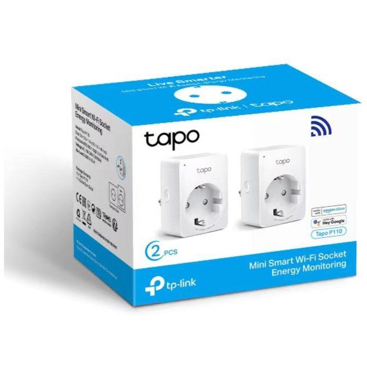 Tapo P110 (2-Pack) Mini Smart Wi-Fi Socket, Energy Monitoring