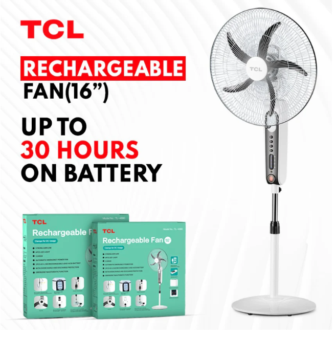 TCL RECHARGEABLE FAN 16 INCH + REMOTE