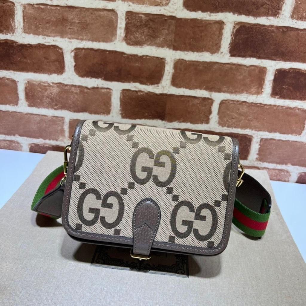 GUCCI Jumbo GG Canvas Shoulder Bag