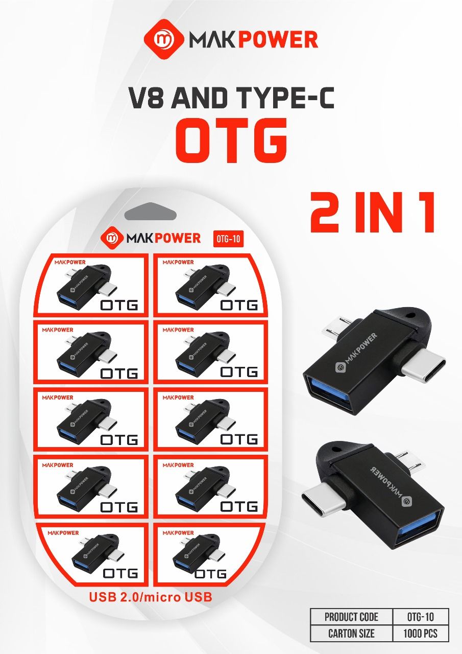 Mak Power 2 in 1 V8 and Type-C OTG (Set of 10)