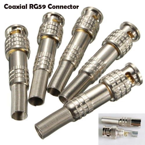 BNC Connector Screw Type for CCTV Coaxial RG59 (Pack of 8Pcs)