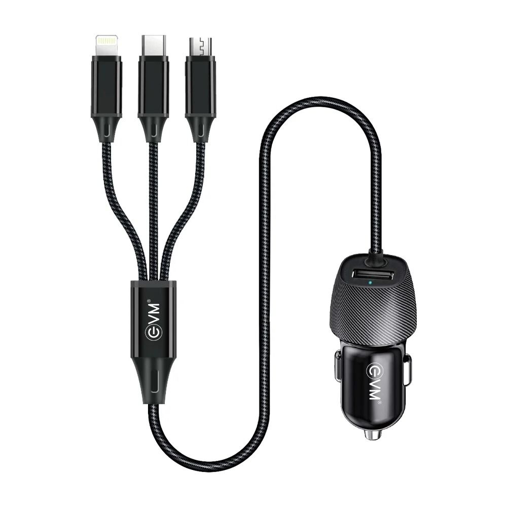 EVM EnPlug 3 in 1+ USB Car Charger 3.4A 17W