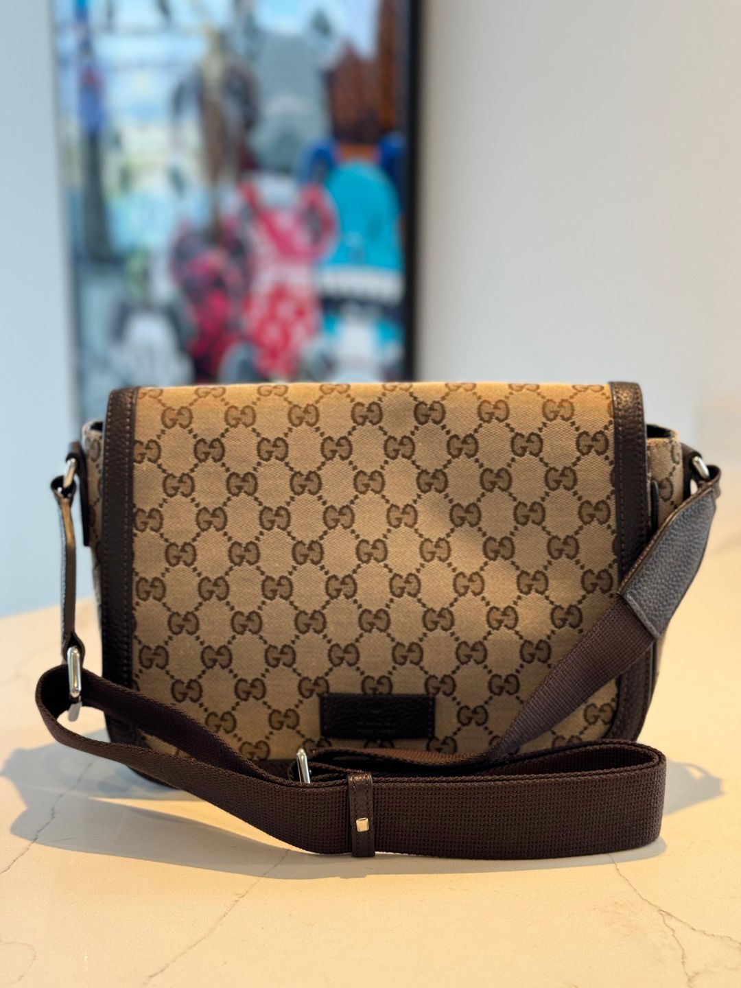 GUCCI GG Canvas Messenger Bag 