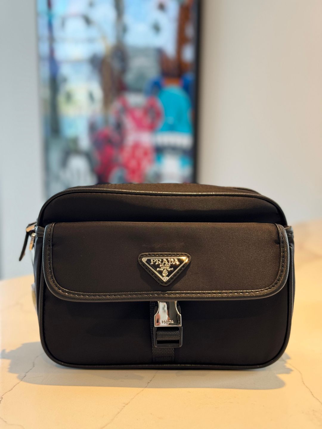 PRADA RE-Nylon and Leather Shoulder Bag