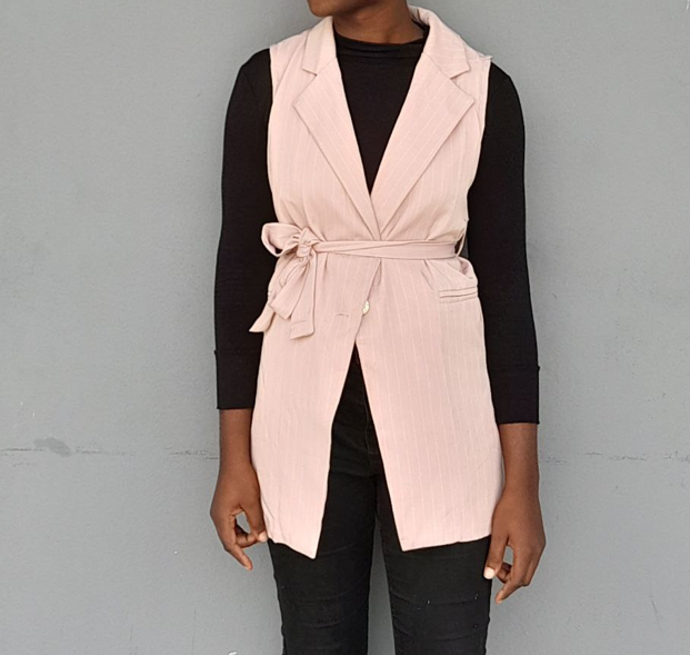 Blazer sans manche rose