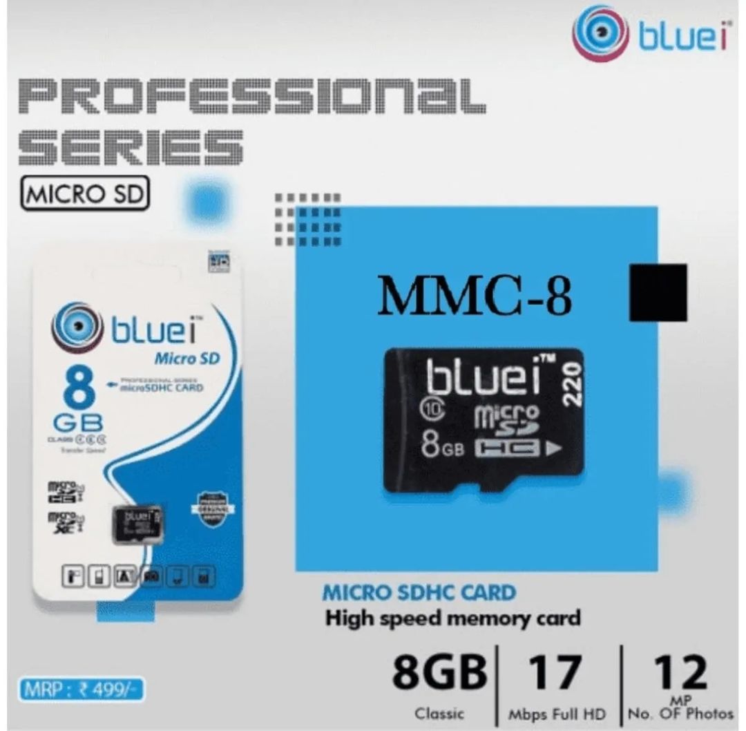 Bluei 8 GB Memory Card (With 6 + 3 Months Warranty)