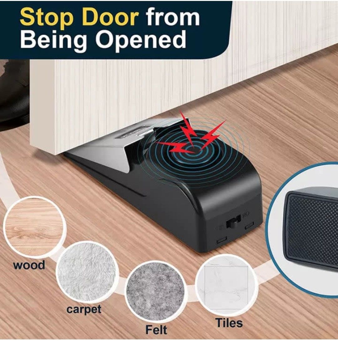 Anti theft door stop alarm