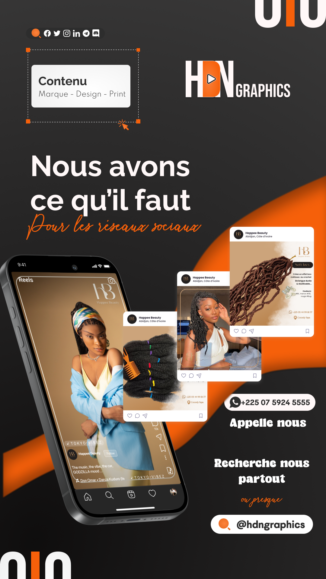 Création de contenu (post, story, bannière, )