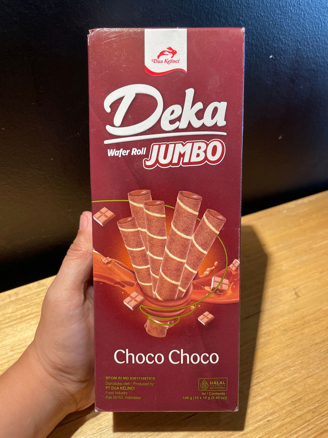 Deka Wafer Roll Jumbo Choco Choco 140g