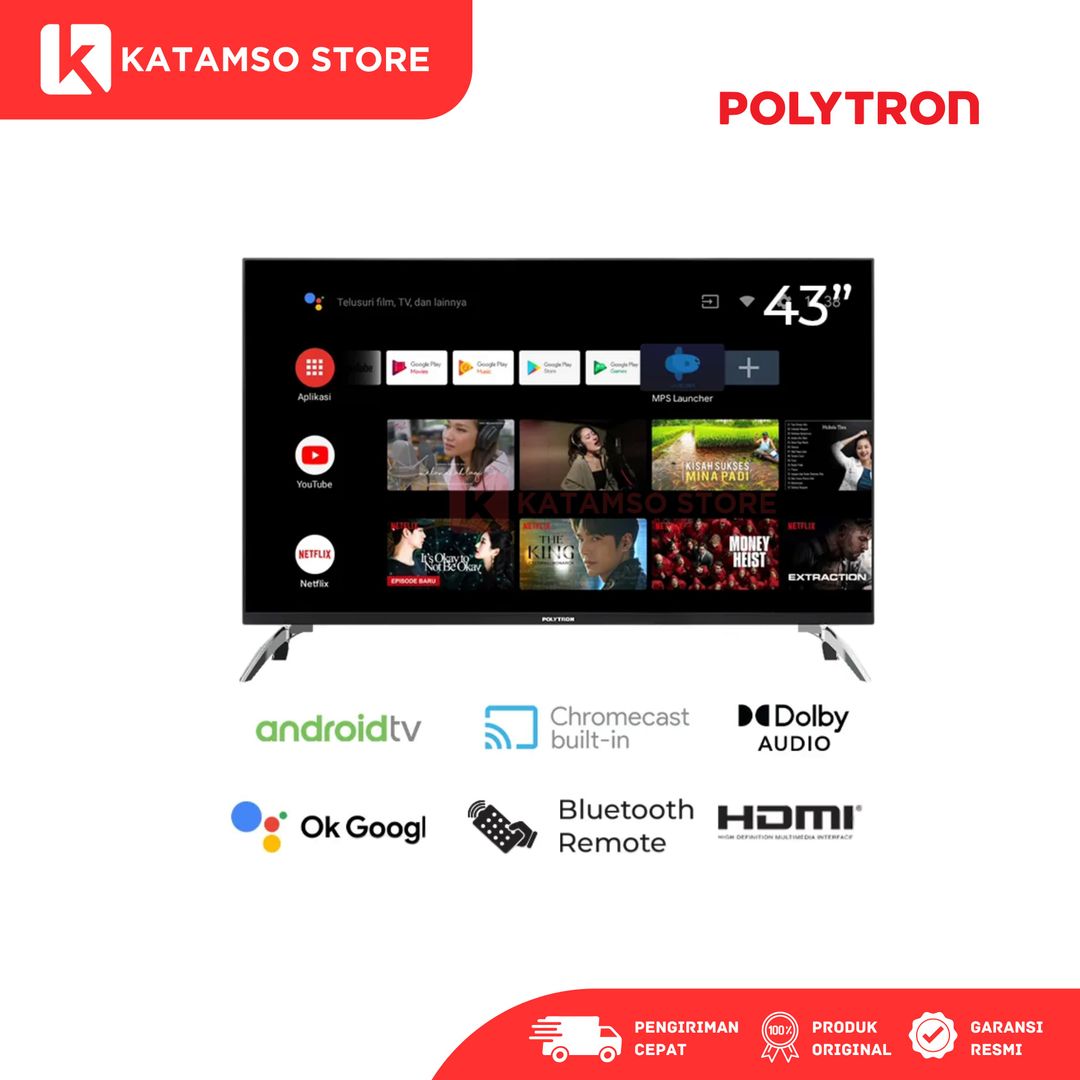 Polytron Smart Android TV 43 Inch PLD  43AG9953