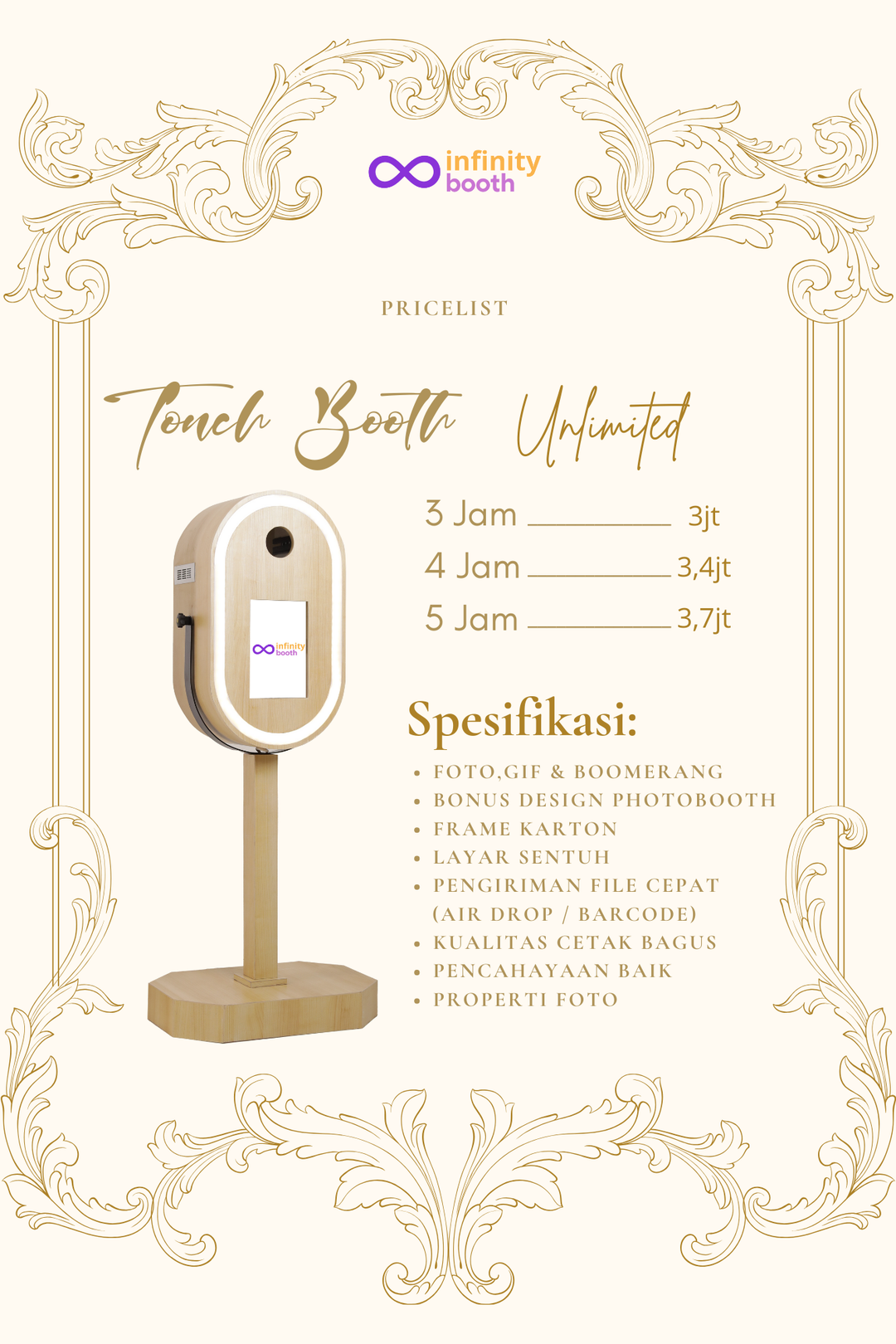 PAKET TOUCH BOOTH UNLIMITED 4 JAM