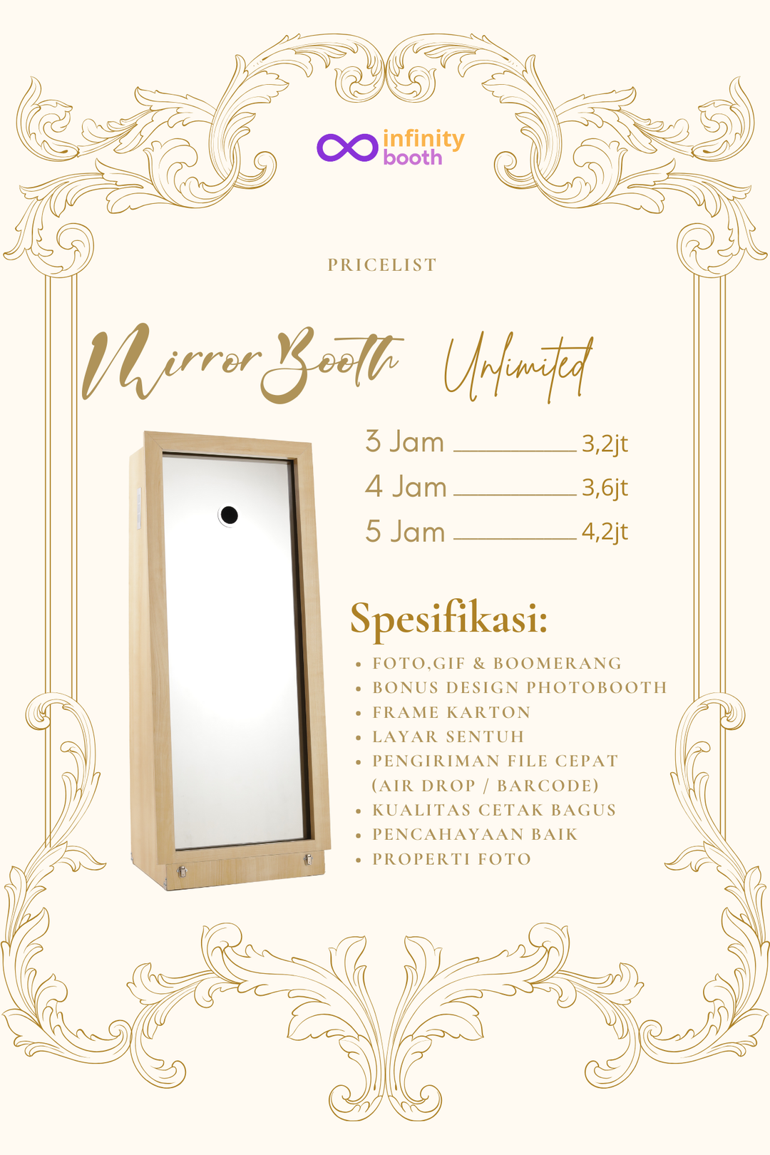 PAKET MIRROR BOOTH UNLIMITED 4 JAM 