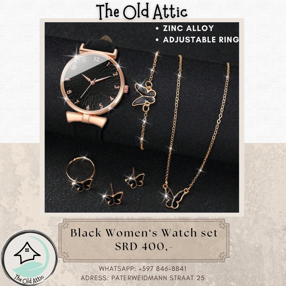 Black Women's Watch Set