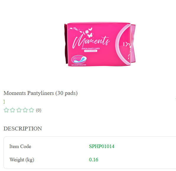 Moments Pantyliners (30 pads)