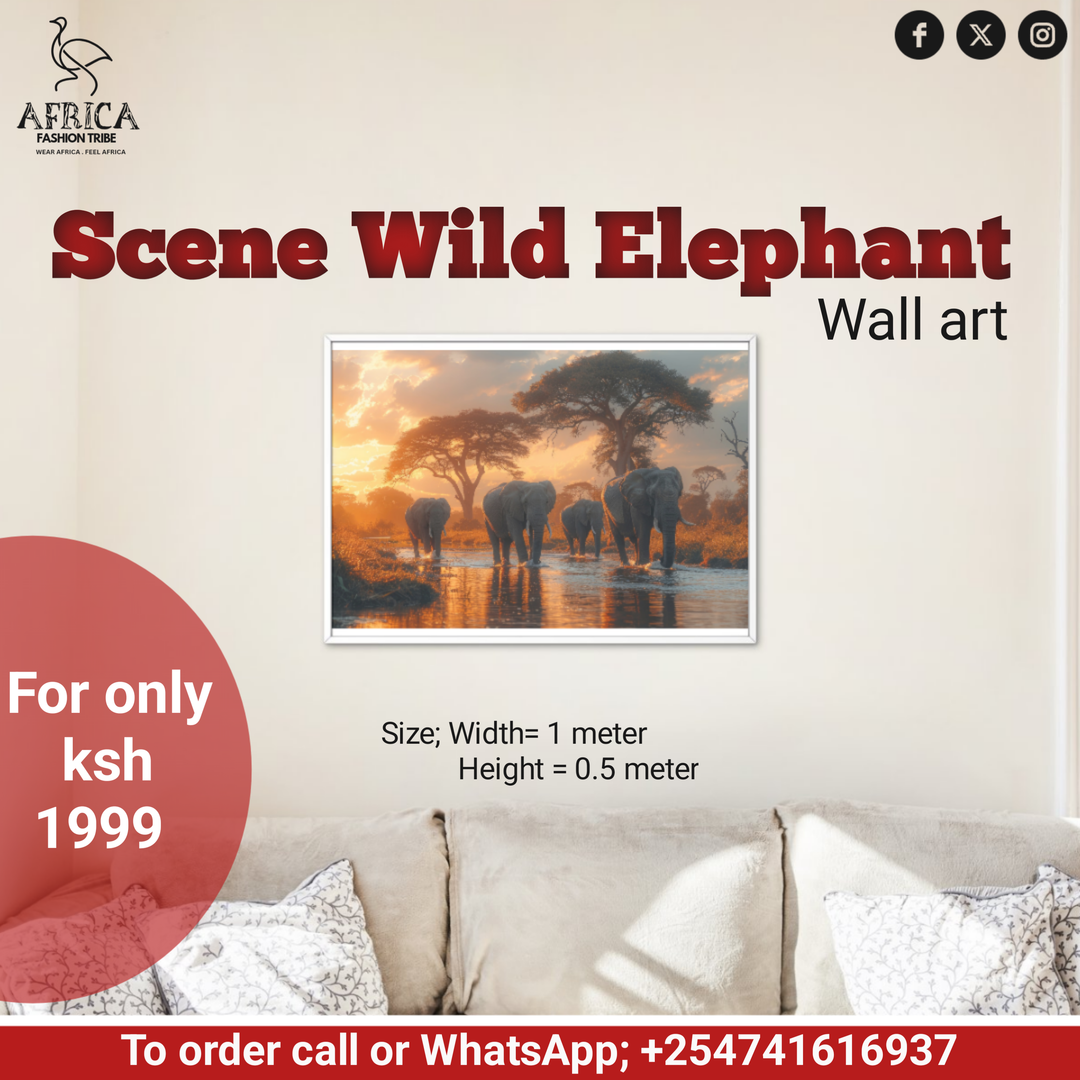 Scene Wild Elephant wall art