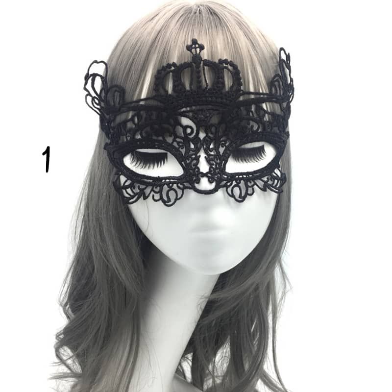 Masque Facial en Dentelle Ajourée pour Femme, Cosplay Sexy, Bal, ix, Costume d'Halloween, Boîte de Nuit, Reine