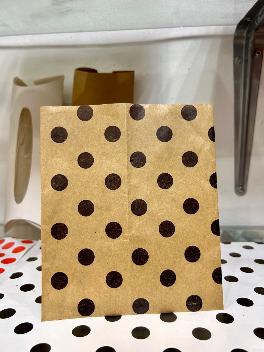 “POLKA DOT” DELI TAKEOUT BAGS - BLACK & BROWN