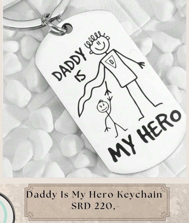 Daddy Is My Hero Keychain 