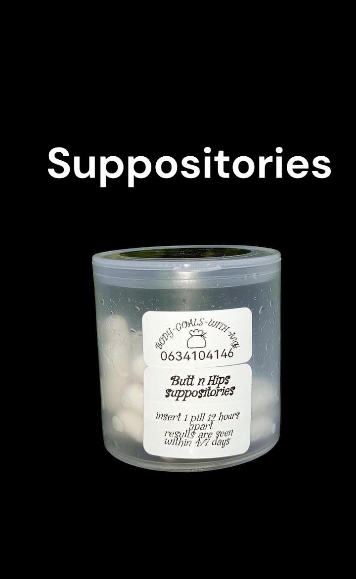 Butt and hip suppositories