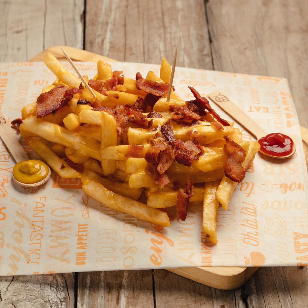 Papas con Bacon y Cheddar