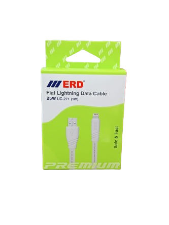 ERD UC-271 Flat Lightning data cable 25W - White