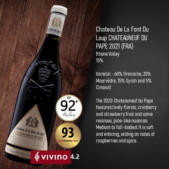 Chateau De La Font Du Loup CHATEAUNEUF DU PAPE 2021 (FRA)
