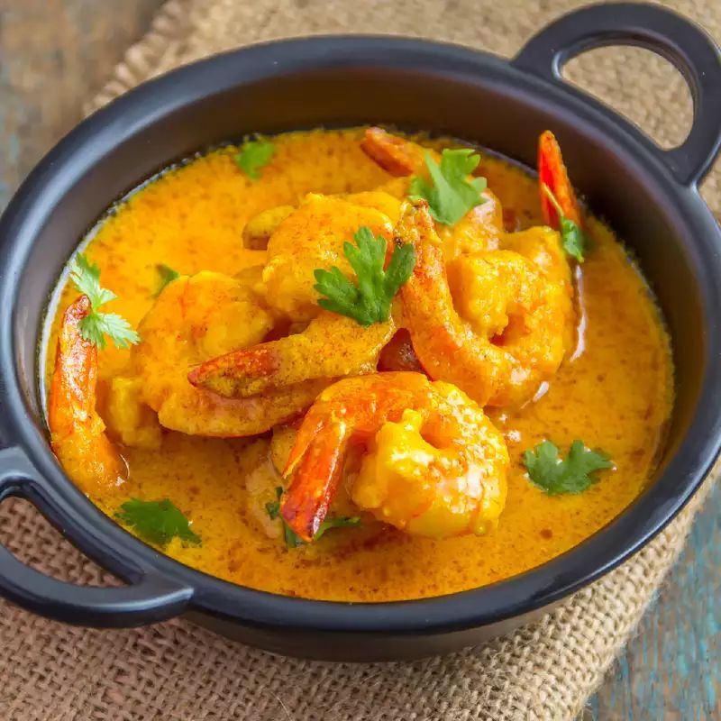 Prawn Curry with White Rice