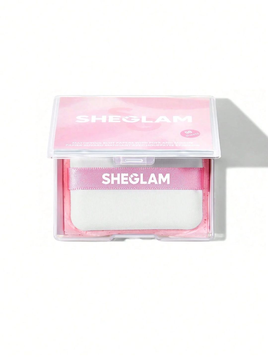 SHEGLAM Mattifying Blot Papers With Puff and Mirror 50 Pcs - Rose