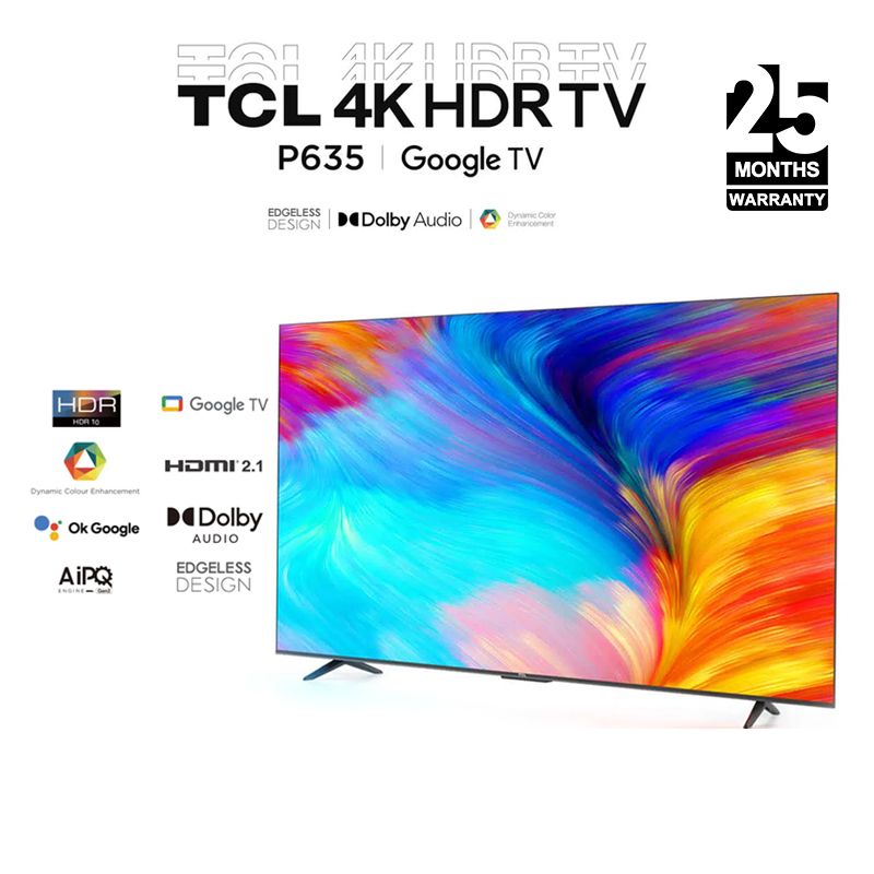 TCL 4K 70INCH HDR GOOGLE TV WITH HDR 10, DOLBY AUDIO DYNAMIC ENHANCEMENT (4K-70P635)