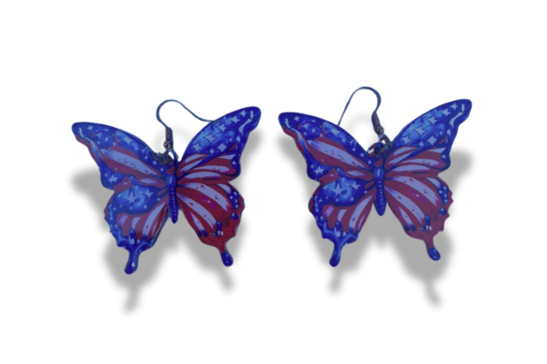 Earing Butterfly Curved 2 (US Flag)