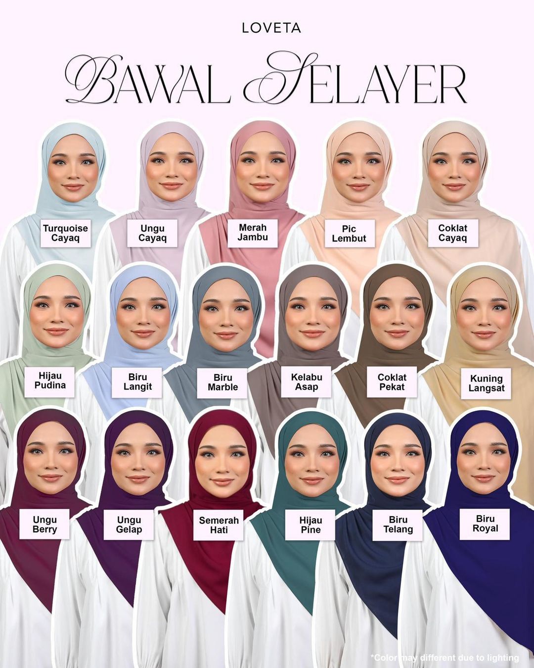 Loveta Bawal Selayer (Tri-scarf) by Siti Sarah