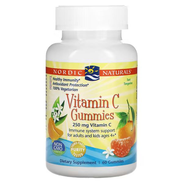 Vitamin C Gummies 250 mg, Ages 4+, Tart Tangerine Flavour