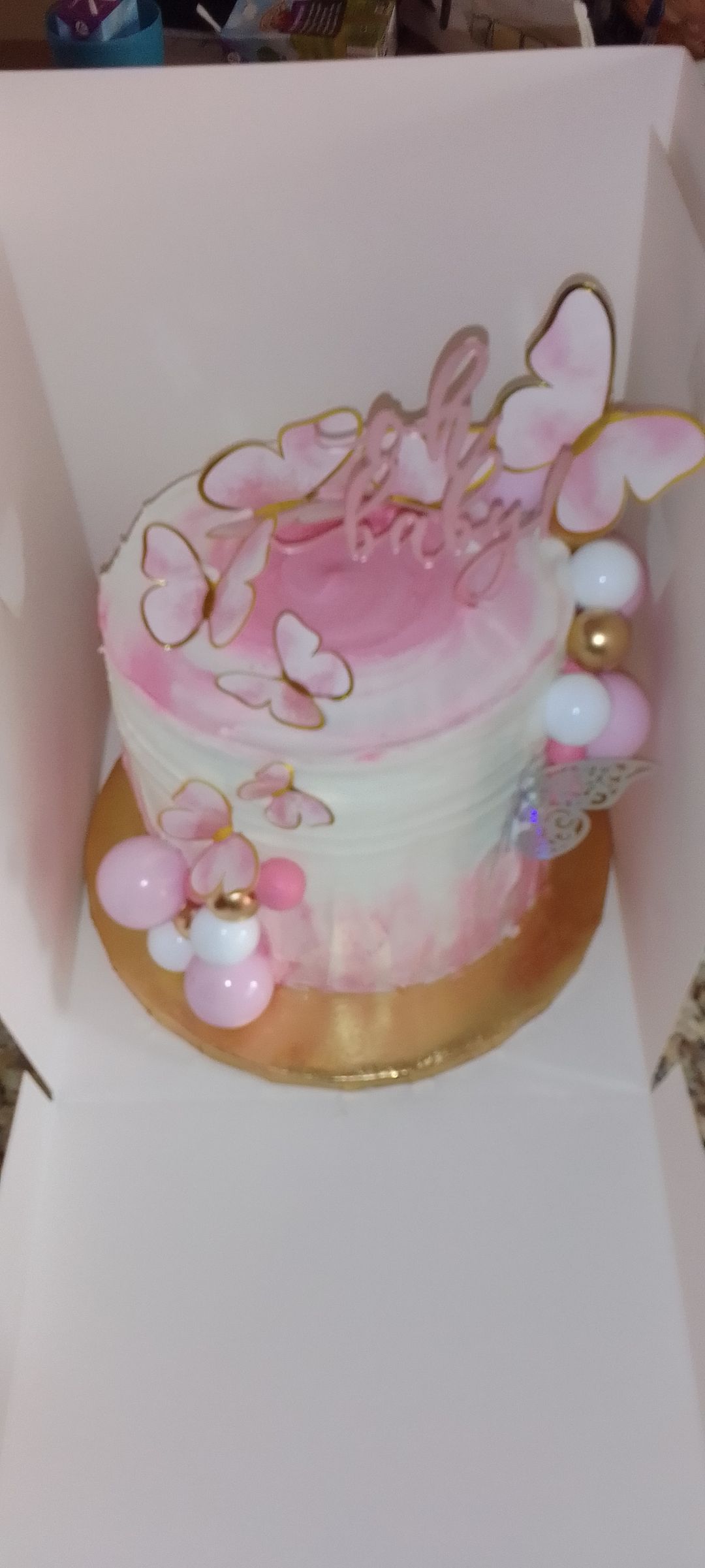 7" BABY SHOWER CAKE & 12 Cupcakes 