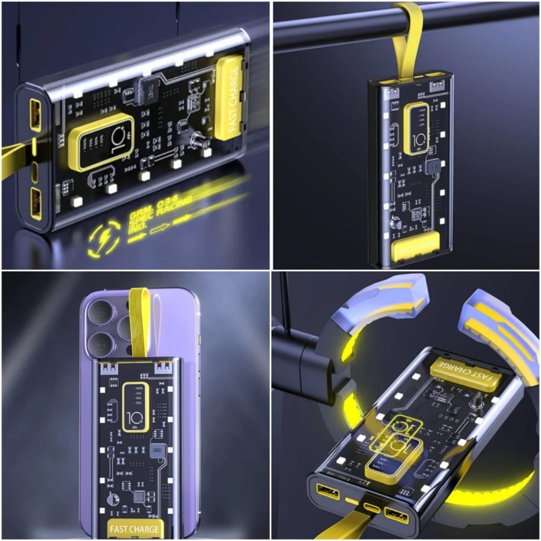 G 3833. 10 000 MAH Transparent Power Bank.