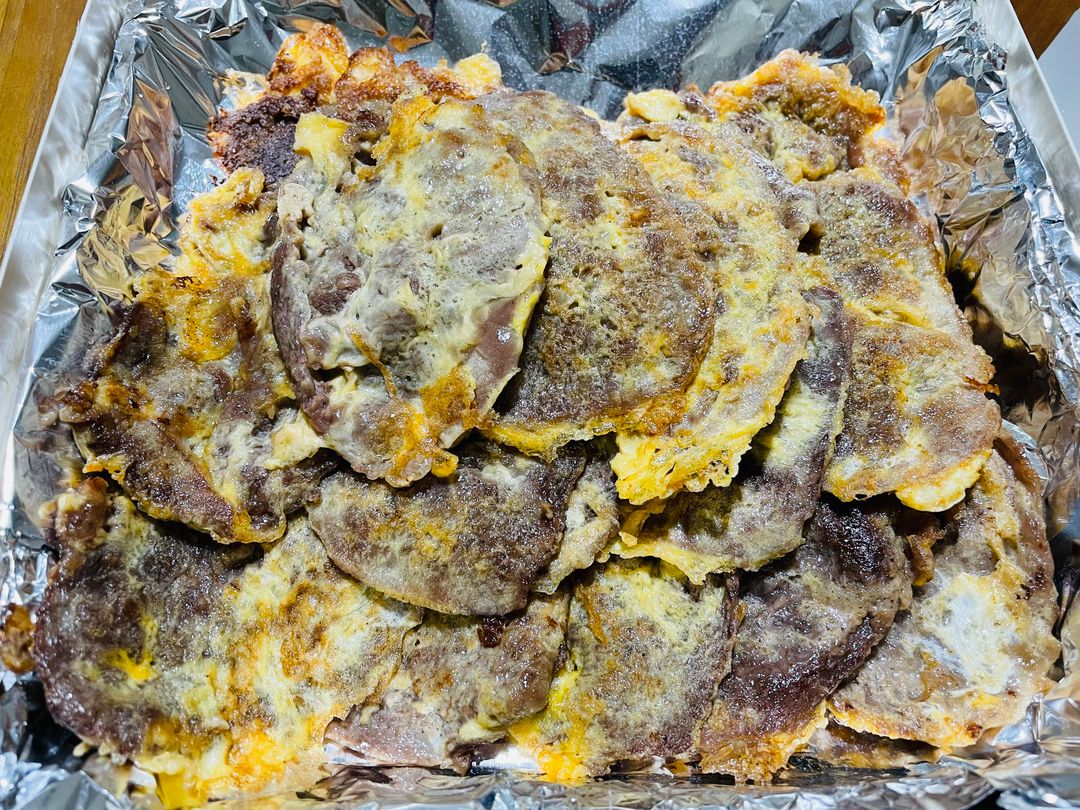 육전 Savoury beef pancakes 