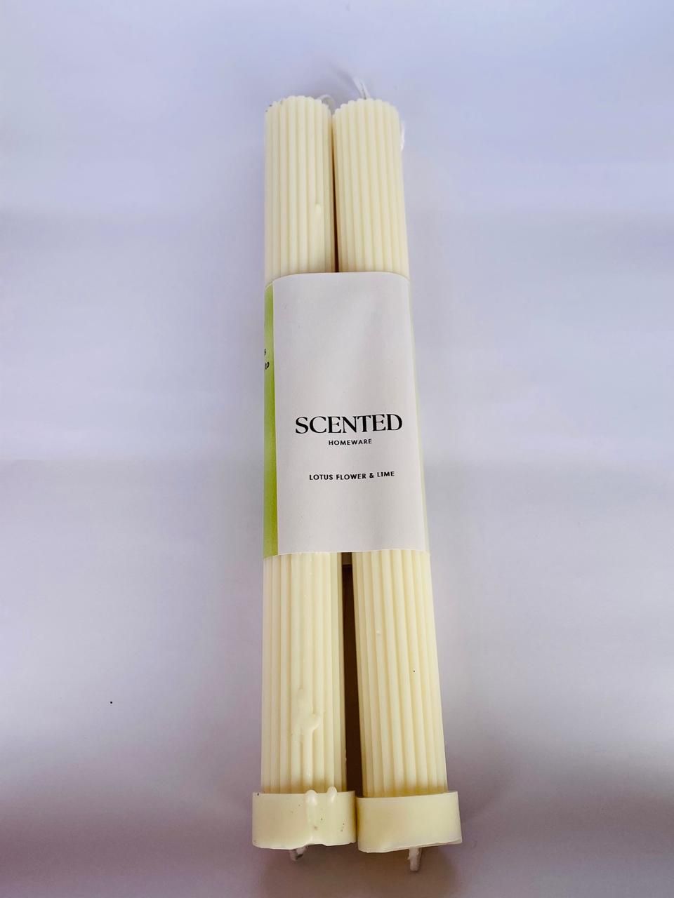 Scented white dinner table candles-Chardonnay