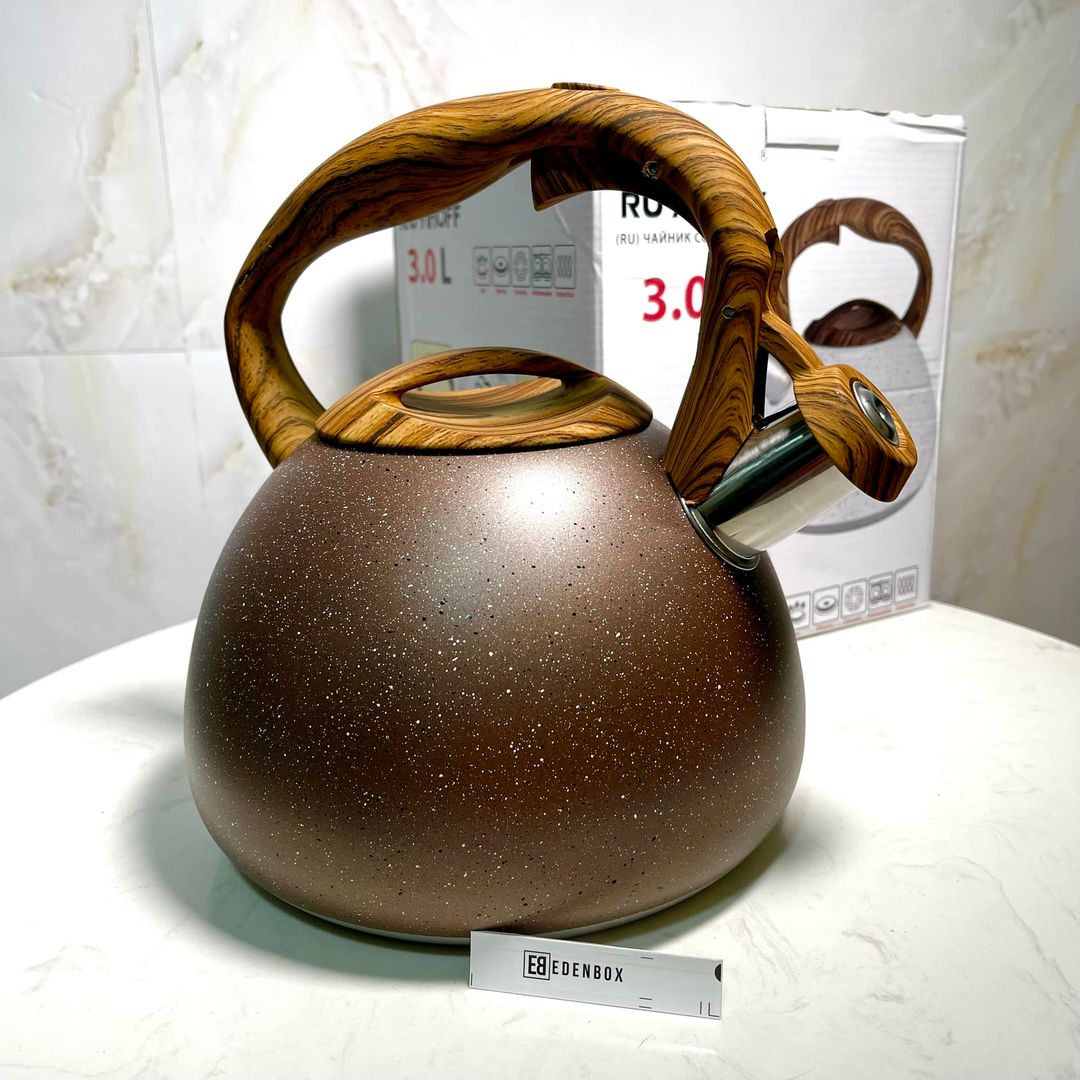 (BK42) FAUX WOOD BROWN 3L KETTLE